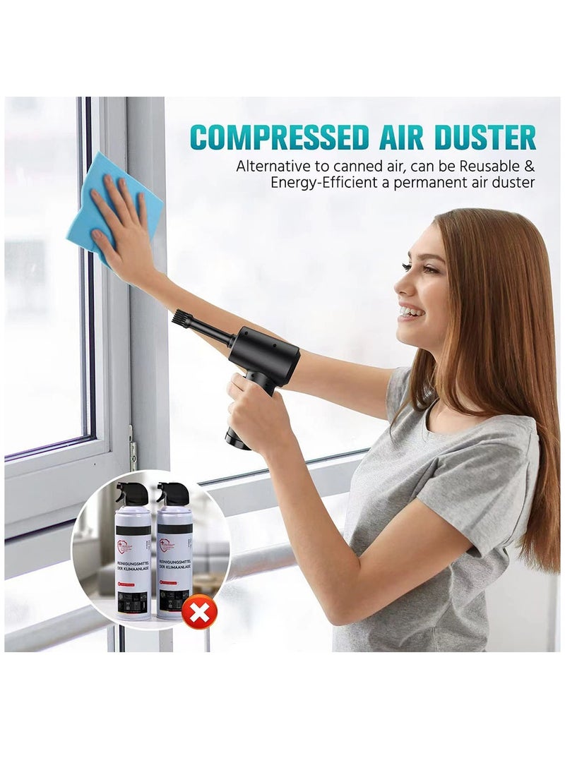 Furtey 3-Speed Cordless Electric Air Duster Blower, Rechargeable Replacement for Spray Cans, Portable Air Compressor for Keyboard, Computer, Electronics, AC, Home & Office Cleaning - Image 2