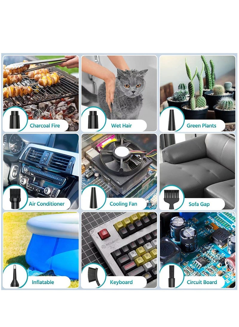 Furtey 3-Speed Cordless Electric Air Duster Blower, Rechargeable Replacement for Spray Cans, Portable Air Compressor for Keyboard, Computer, Electronics, AC, Home & Office Cleaning - Image 4