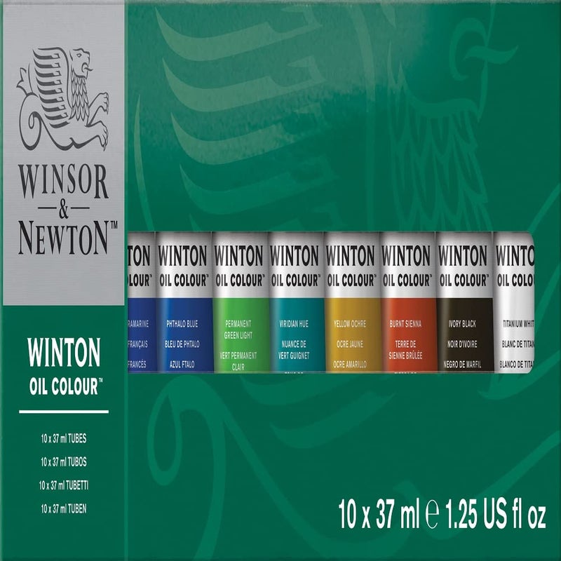 Winsor Newton Winsor & Newton Winton Oil Color Paint, Starter Set, 10 x 37ml Tubes, 1.25 Fl Oz (Pack of 10) - Image 1