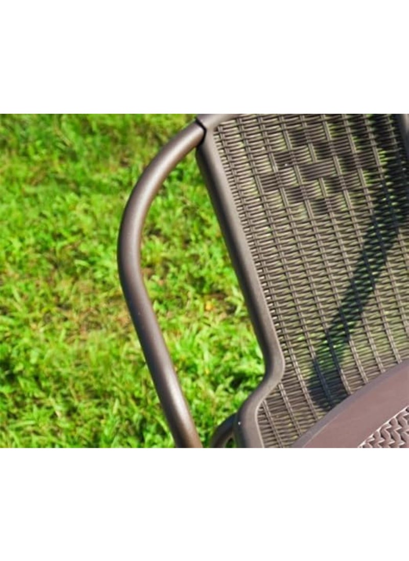 KUSTOMDECO Dining Set 5 Piece Outdoor Furniture Patio Dining Table and Chair Balcony Dinner Table Dinner Chair Poly Rattan Anthracite  - Image 4
