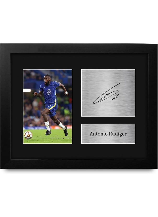 HWC Trading HWC Trading Antonio Rudiger Chelsea Framed Gifts Printed Signed Autograph Picture for Football Fans and Supporters  - Image 1