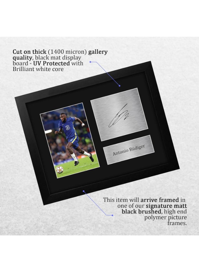 HWC Trading HWC Trading Antonio Rudiger Chelsea Framed Gifts Printed Signed Autograph Picture for Football Fans and Supporters  - Image 4