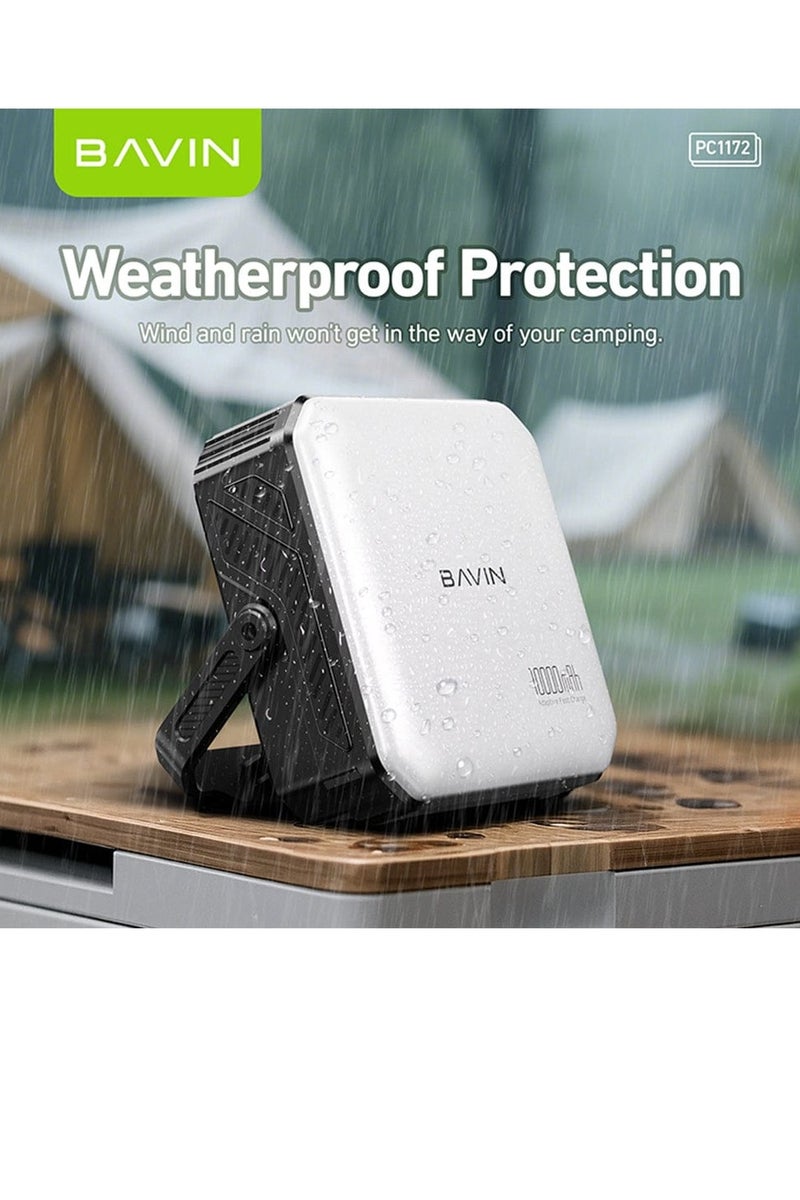 Bavin 10000mAh Solar Powerbank Emergency Light w/ Waterproof LED, Flashlight for Camping & Outdoors - Image 3