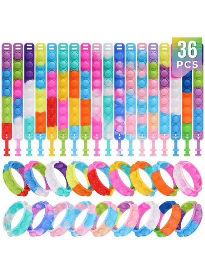 PICcircuit 36 Pack Pop Fidget Toys Bulk Its Fidget Bracelet It Birthday Party Favors For Kids 48812 Small Prize Box Toys For Kids Classroom Bubble Poppers Toddlers Toy For Students Girls Boys Cheap - Image 1