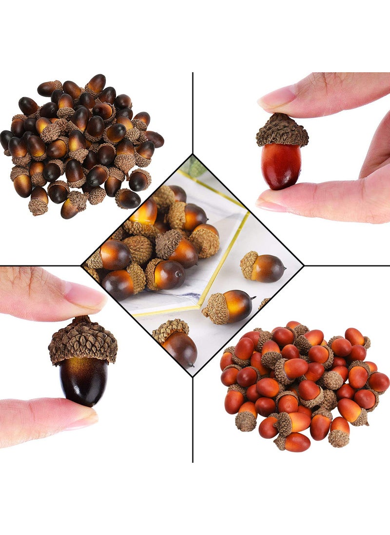 Udefineit Udefineit 100PCS 3cm Artificial Mini Acorns  Fake Fruit Props Lifelike Oak Nut Plants Model Craft for Home Kitchen Table Decor  Thanksgiving Halloween Christmas Festival Decorative Ornaments (2 Pack)  - Image 4