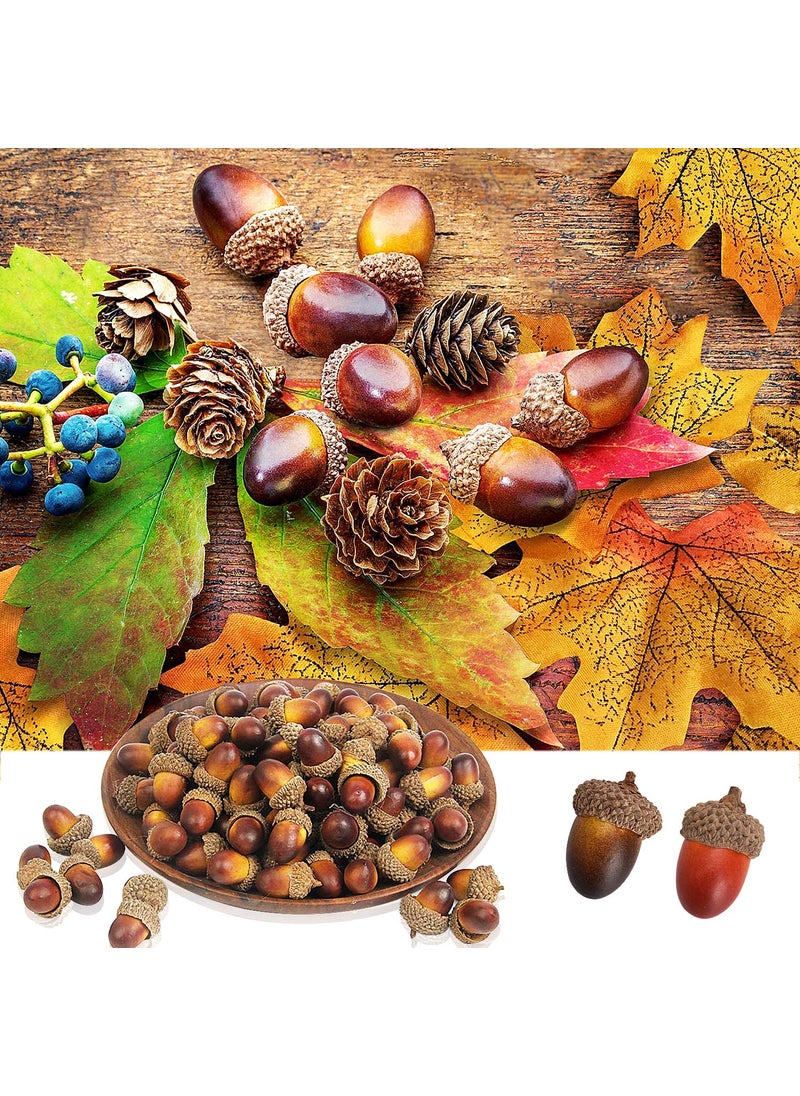 Udefineit Udefineit 100PCS 3cm Artificial Mini Acorns  Fake Fruit Props Lifelike Oak Nut Plants Model Craft for Home Kitchen Table Decor  Thanksgiving Halloween Christmas Festival Decorative Ornaments (2 Pack)  - Image 2