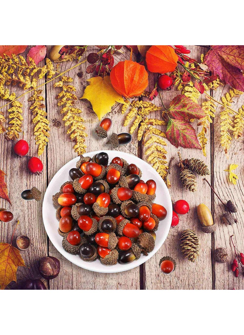 Udefineit Udefineit 100PCS 3cm Artificial Mini Acorns  Fake Fruit Props Lifelike Oak Nut Plants Model Craft for Home Kitchen Table Decor  Thanksgiving Halloween Christmas Festival Decorative Ornaments (2 Pack)  - Image 5