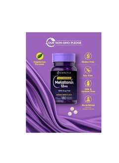 CARLYLE Carlyle Melatonin 12 mg Fast Dissolve 180 Tablets | Nighttime Sleep Aid | Natural Berry Flavor | Vegetarian, Non-GMO, Gluten Free  - Image 5