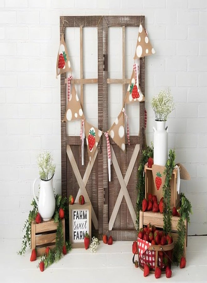 خلفية باب حظيرة خشبية ريفية 6x4 قدم، خلفية قماشية لحفلة عيد ميلاد طفل بطابع ريفي، خلفية ريفية لحفلة استقبال مولود جديد، تصوير حديثي الولادة - Image 4