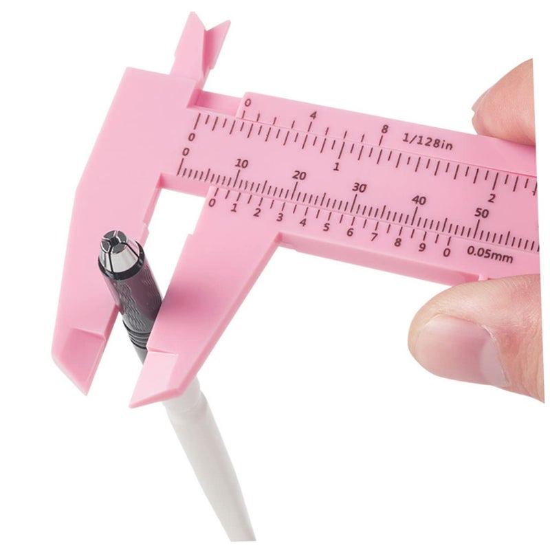 6Pcs Eyebrow Measuring Tools with Scale and Claw Clamps in White Black Pink - Image 5