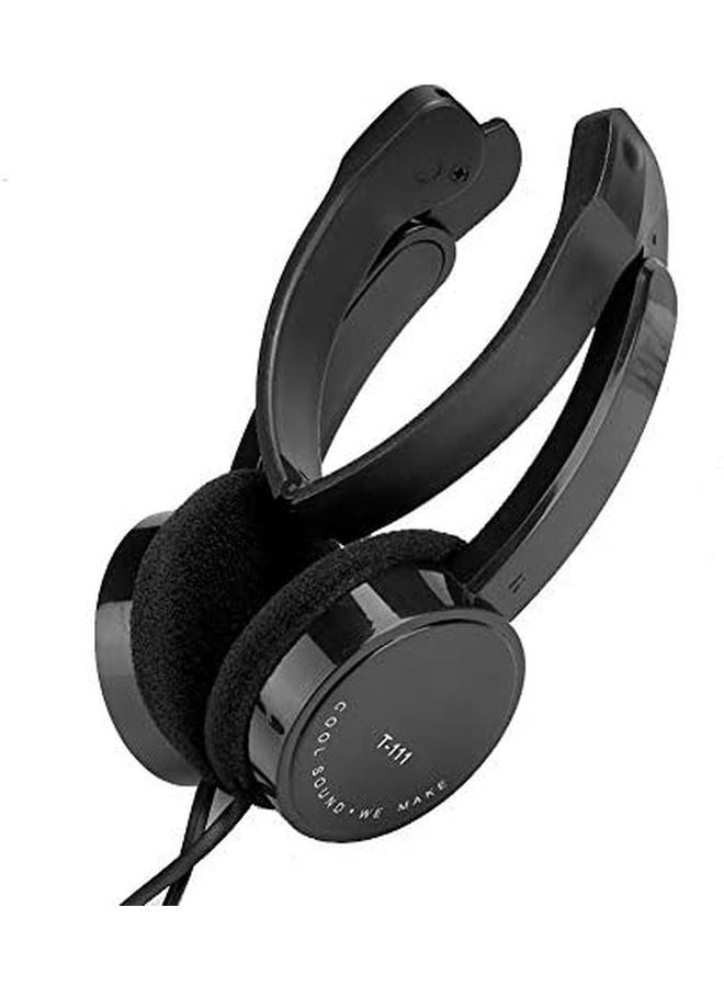 Acouto Foldable Wired Stereo Headset with Microphone Lightweight On Ear Headphones for Kids Smartphone Tablet Black - Image 5