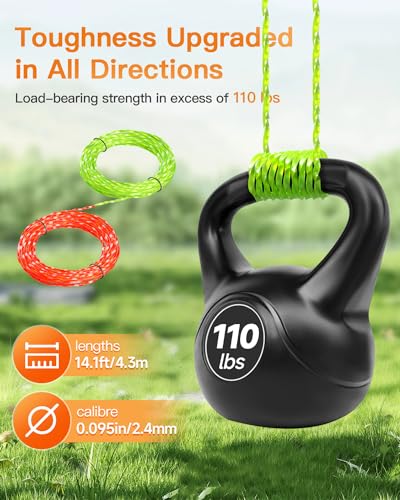 YWTESCH 4 Pack AL2420PD 0.095’’ Replacement Twisted Trimmer Lines Compatible with All EGO 15-Inch String Trimmers, 56 FT Dual Color Pre-Cut Heavy Duty Weed Wacker String for EGO Line Trimmers - Image 3