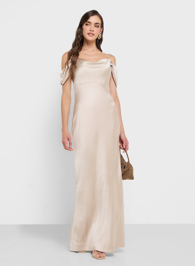 Style Cheat Satin Cowl Maxi Dress - Image 4