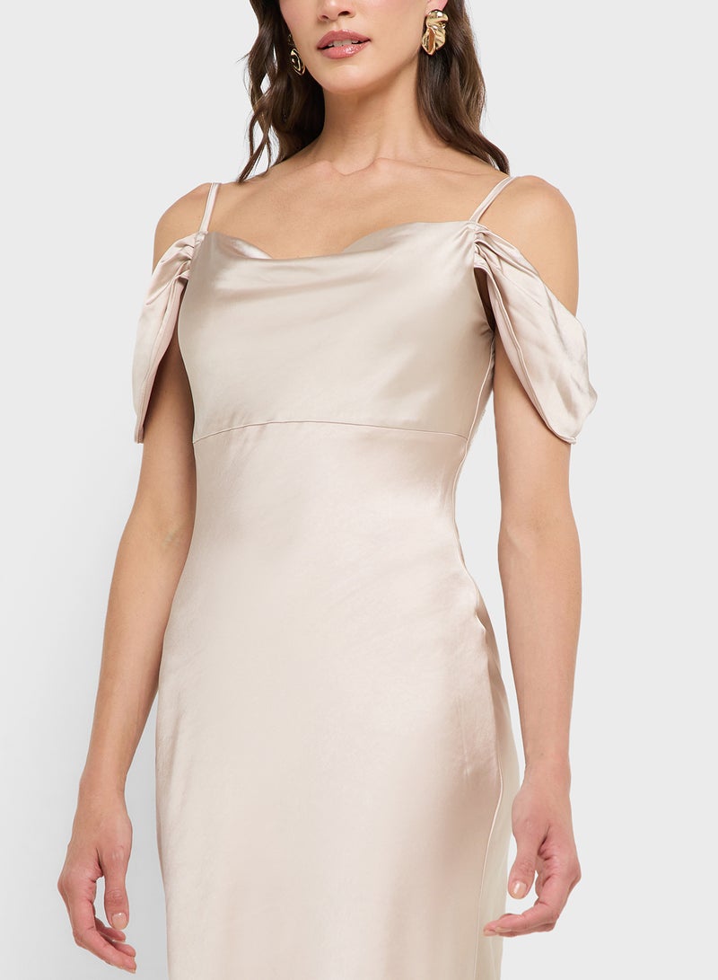Style Cheat Satin Cowl Maxi Dress - Image 3