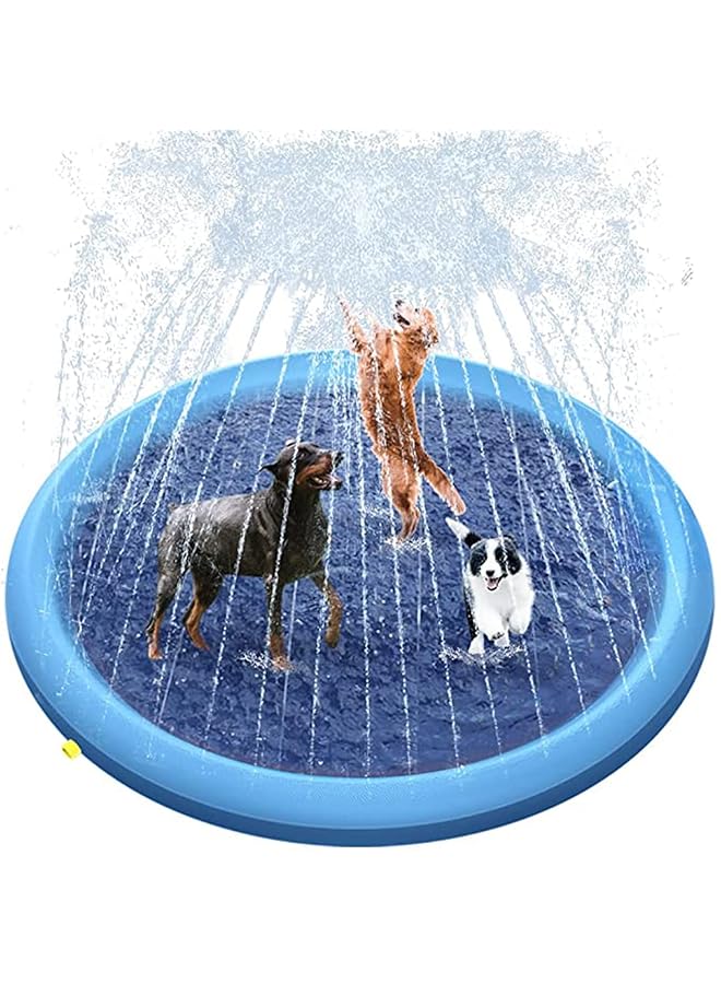 KASTWAVE Splash Sprinkler Pad For Dogs Kids Anti Slip Thickened Dog Pool Durable Upgrade Bath Pool Pet Summer Outdoor Water Toys Backyard Fountain Play Mat For Pet Dogs And Kiddie (150Cm) - Image 1