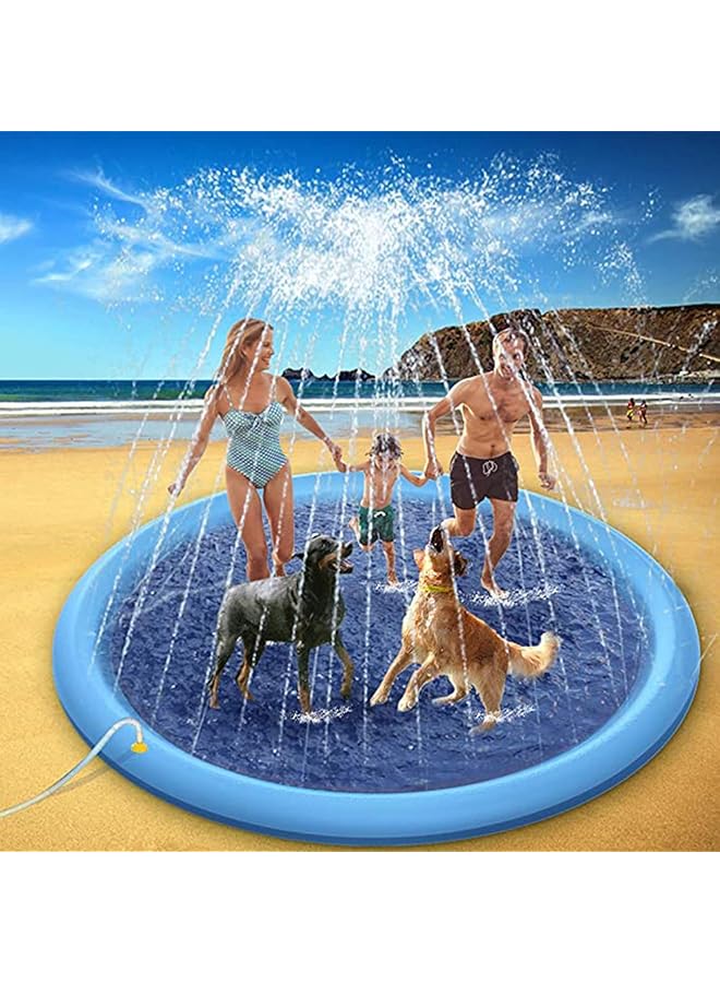 KASTWAVE Splash Sprinkler Pad For Dogs Kids Anti Slip Thickened Dog Pool Durable Upgrade Bath Pool Pet Summer Outdoor Water Toys Backyard Fountain Play Mat For Pet Dogs And Kiddie (150Cm) - Image 5