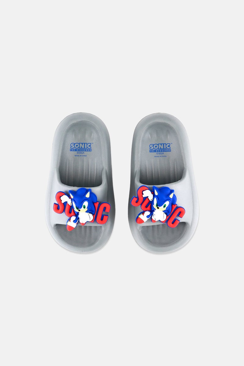 SONIC Toddlers Boy Super Sonic Slip On Slippers, Grey  - Image 3