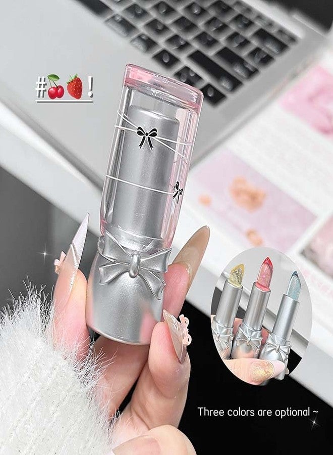Cappuvini Sweet And Cool Bow Warm Lipstick | Crystal Transparent Lipstick with Glitter Shimmer | Color-Changing pH Adjusting Formula | Moist and Submissive Light Pink Lipsticks for Women | Glossy Finish Waterproof Long Lasting | Light Texture Lipsticks Cute Adorable Teen Makeup (02# Blue Mint, 4g) - Image 5