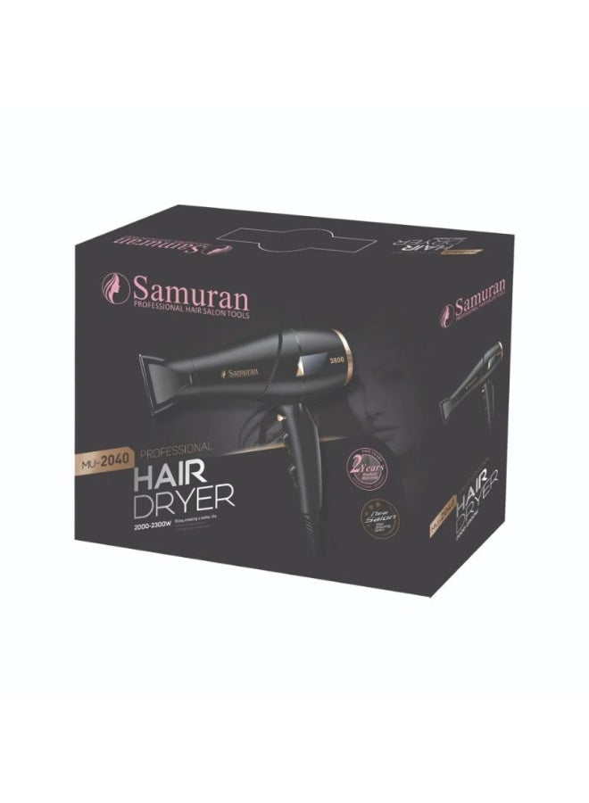 Samuran Professional Hair Dryer 2300W – Powerful Fast Drying with Concentrator - Image 2