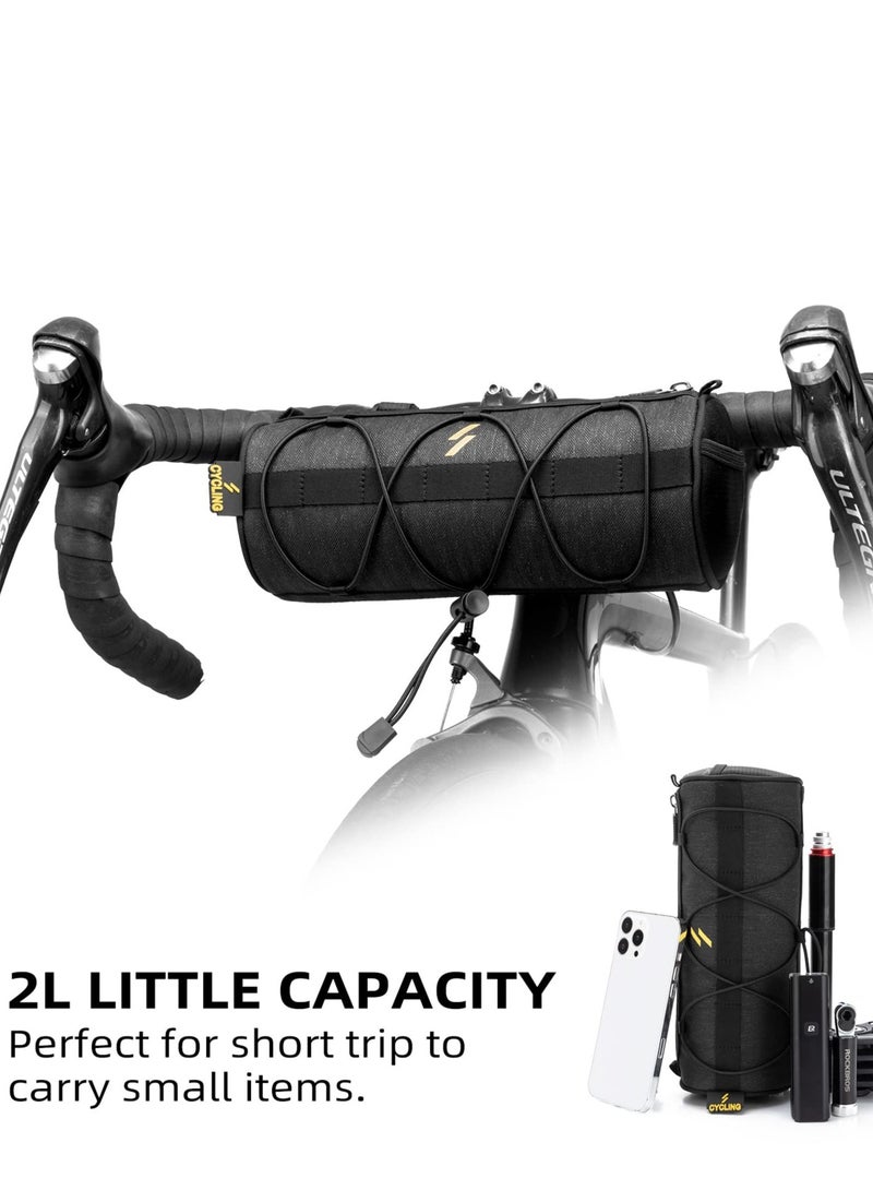 Generic Bike Handlebar Bag, Waterproof Bike Basket Bicycle Front Bag Bicycle Front Bag Frame Storage Roll Bag Mountain Road Bikes Commuter Shoulder Bag Professional Cycling Accessories  - Image 2