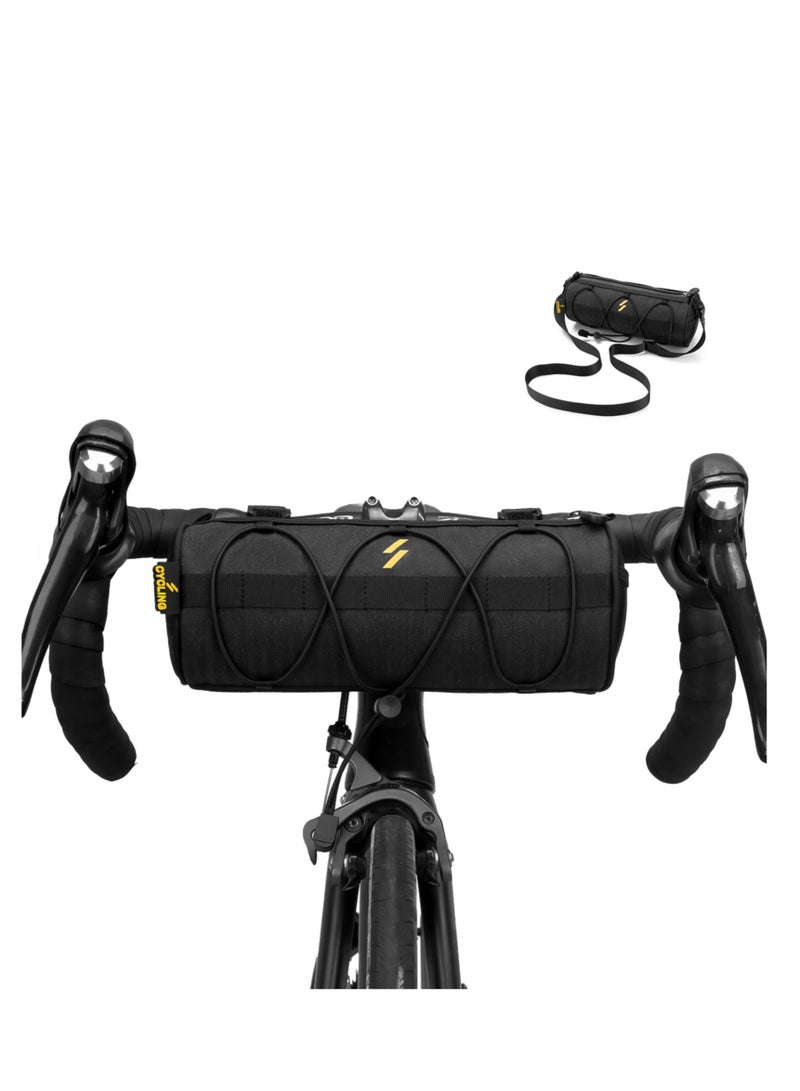 Generic Bike Handlebar Bag, Waterproof Bike Basket Bicycle Front Bag Bicycle Front Bag Frame Storage Roll Bag Mountain Road Bikes Commuter Shoulder Bag Professional Cycling Accessories  - Image 1