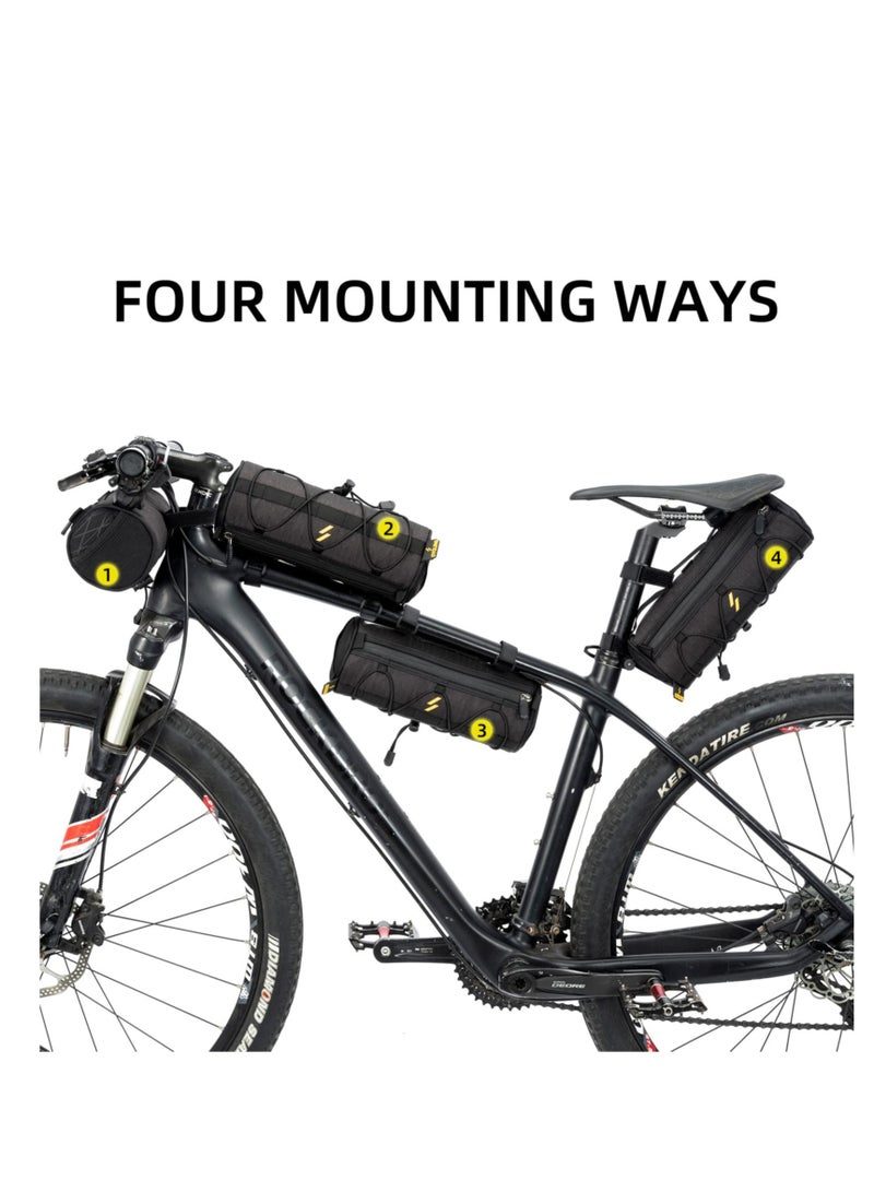 Generic Bike Handlebar Bag, Waterproof Bike Basket Bicycle Front Bag Bicycle Front Bag Frame Storage Roll Bag Mountain Road Bikes Commuter Shoulder Bag Professional Cycling Accessories  - Image 4