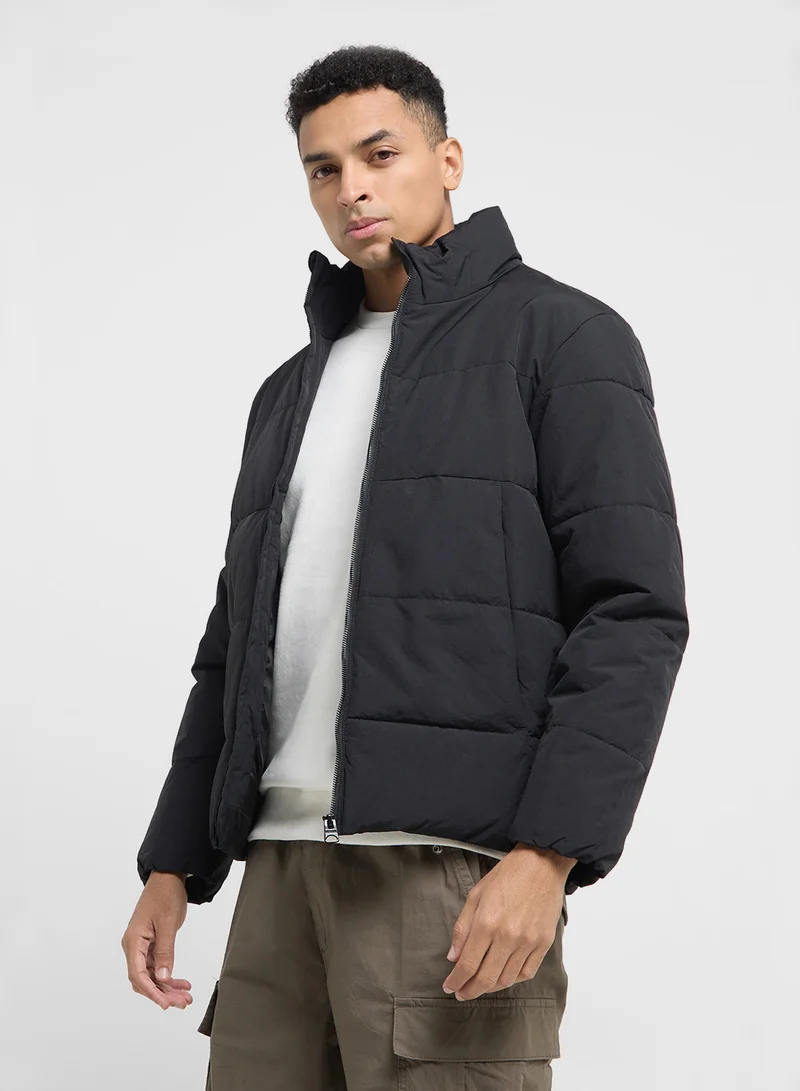 Only & Sons Globak Quilted High Neck Zip Through Jacket