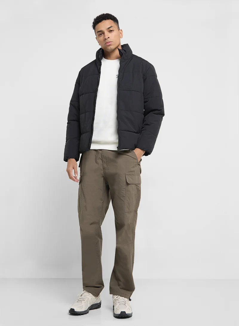 Only & Sons Globak Quilted High Neck Zip Through Jacket