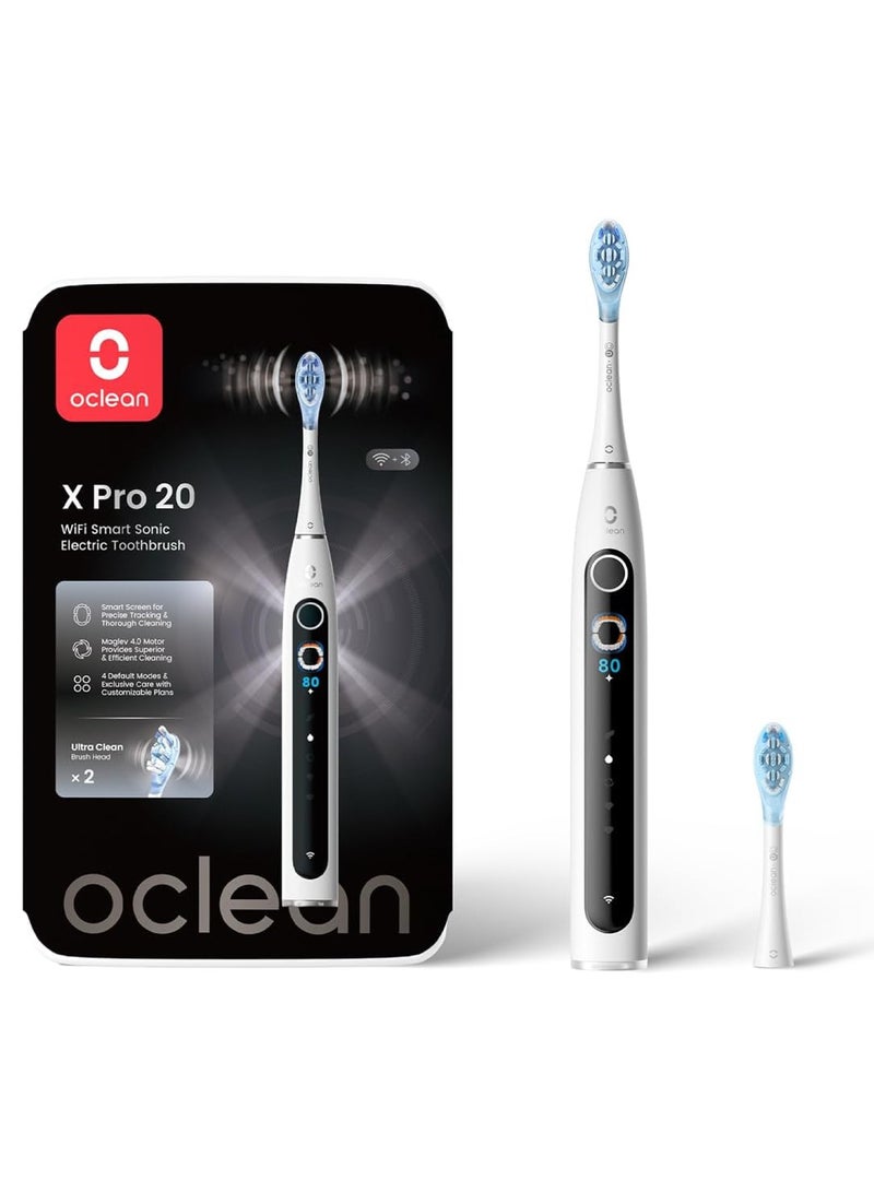 Oclean X Pro 20 Smart Sonic Electric Toothbrush — White — Smart Display – 84 , 000 Movements – Deep Clean - Image 1