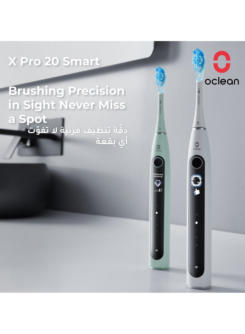 Oclean X Pro 20 Smart Sonic Electric Toothbrush — White — Smart Display – 84 , 000 Movements – Deep Clean - Image 2
