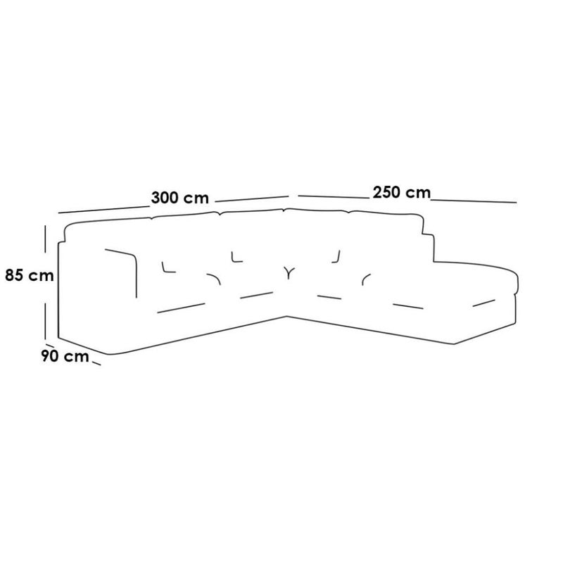 Betak Suede and wood corner sofa - gray - Image 2