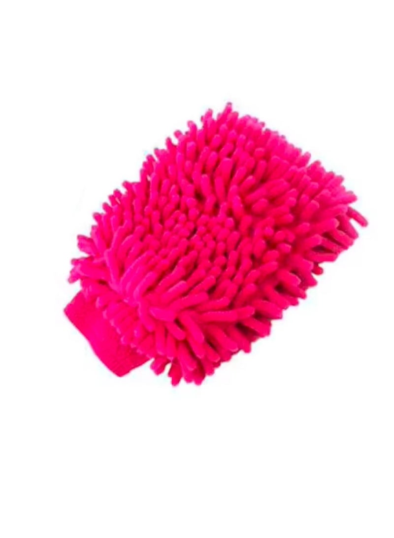 Generic Car Wash Glove, Microfiber Glove for Cleaning and Sweeping Cars, Glove for Sweeping, Cleaning, and Washing Surfaces and Glass, Multi-Purpose Microfiber Towel Glove - Color Fuchsia  - Image 1