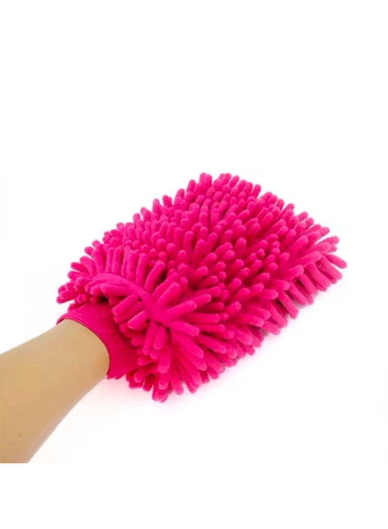 Generic Car Wash Glove, Microfiber Glove for Cleaning and Sweeping Cars, Glove for Sweeping, Cleaning, and Washing Surfaces and Glass, Multi-Purpose Microfiber Towel Glove - Color Fuchsia  - Image 2