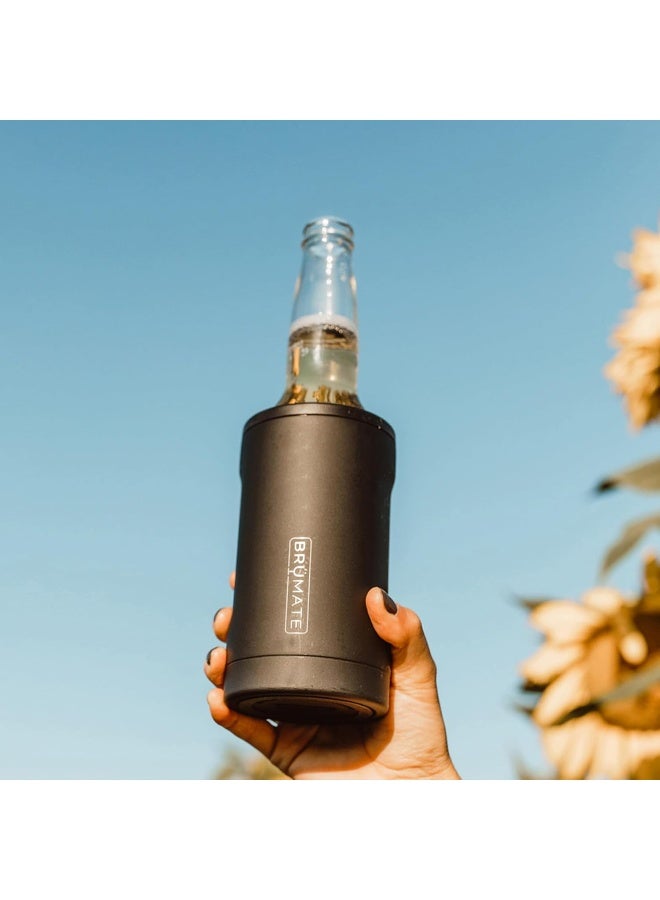 BruMate BrüMate Hopsulator Bott'l Insulated Bottle Cooler for Standard 12oz Glass Bottles | Glass Bottle Insulated Stainless Steel Drink Holder for Beer and Soda (Glitter Charcoal) - Image 4