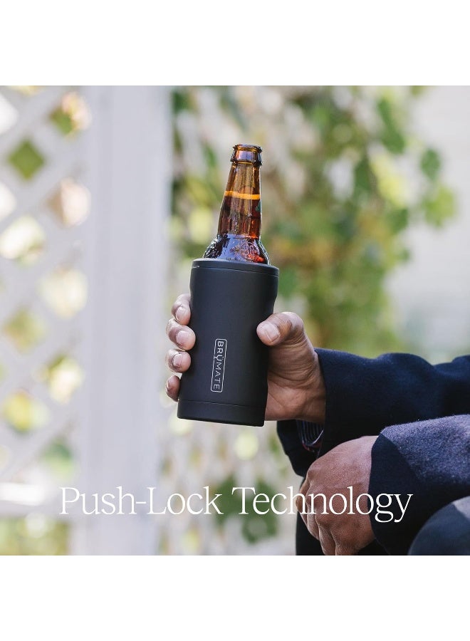 BruMate BrüMate Hopsulator Bott'l Insulated Bottle Cooler for Standard 12oz Glass Bottles | Glass Bottle Insulated Stainless Steel Drink Holder for Beer and Soda (Glitter Charcoal) - Image 2