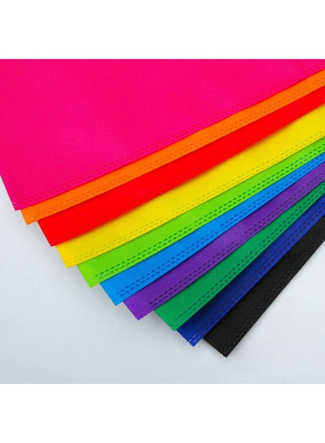Aneco 50 Pieces 9.5 by 11.5 Inches Non-Woven Bags Poly Goodie Treat Bag Rainbow Colors Tote Bag Party Gift Handles Bag Party Favors, 10 Colors - Image 4
