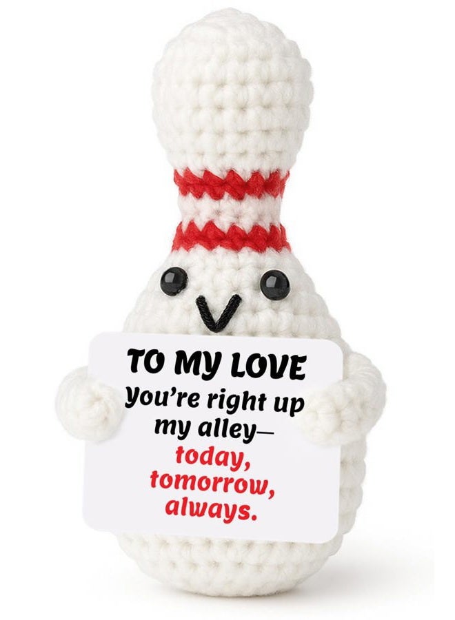 Weming Crochet Bowling Ball Gift for Boyfriend, Valentine's Day Gift for Bowling Enthusiasts, Unique Handmade Sports Decor, Funny for Him - Image 1