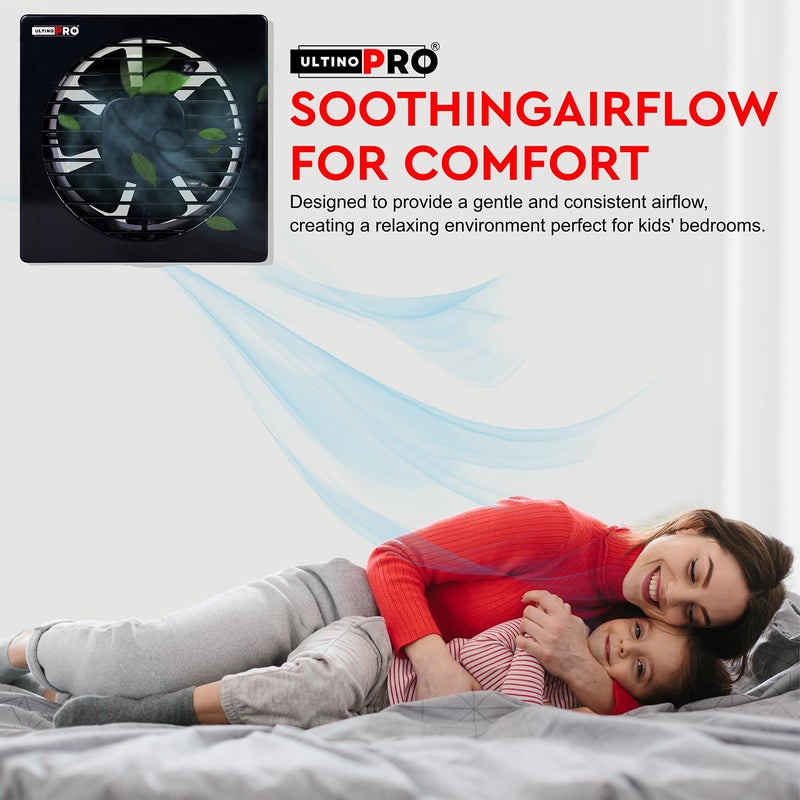 UltinoPro Axial 6Inch 150mm Ventilation Exhaust Fan for Kitchen Bathroom Powerful 2300 RPM Suction Low Noise Wall Mount Black - Image 3