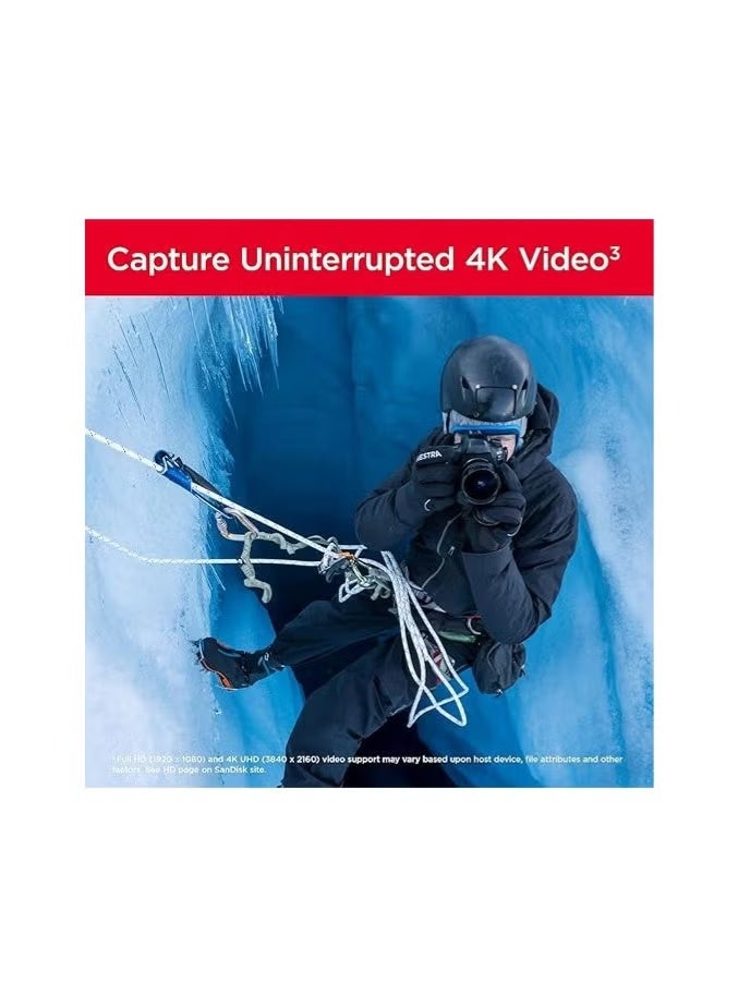 سانديسك Extreme Pro SDXC card + RescuePRO Deluxe, Up To 200MB/s, UHS I, U3, V30 SDSDXXD 128G GN4IN, Black 128 GB - Image 3