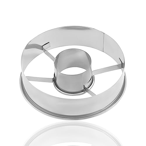 NIIIYTYB Stainless Steel Donut Cutter Set - 3-1/2-Inch Doughnut Cutters with Removable Center - Crumble, Cookie Dough Rounder and Divider - Ideal for Homemade Donuts and Pastries - Image 1