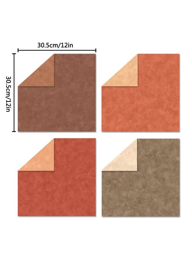Colabrili Scrapbooking Paper 12X12, Double Sided Textured Suede, Set with 24 Sheets/Designs, Craft Bohemian Pattern Diaries Cutouts, Greeting Cards, Album Decoration (Warm, 1 - Image 2