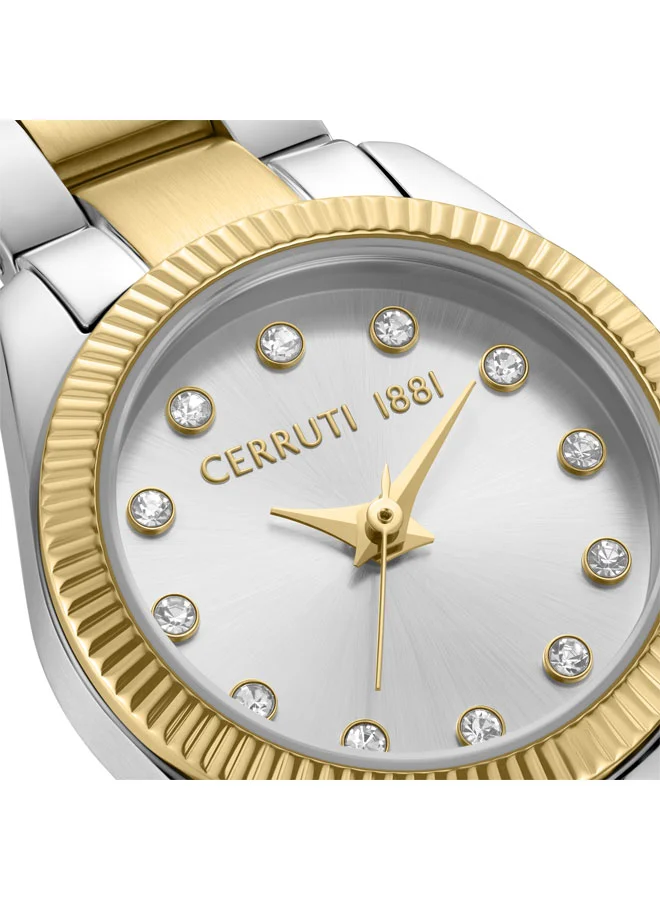 CERRUTI 1881 Women's Endine 19mm White Dial Stainless Steel Bracelet Analog Watch For Women