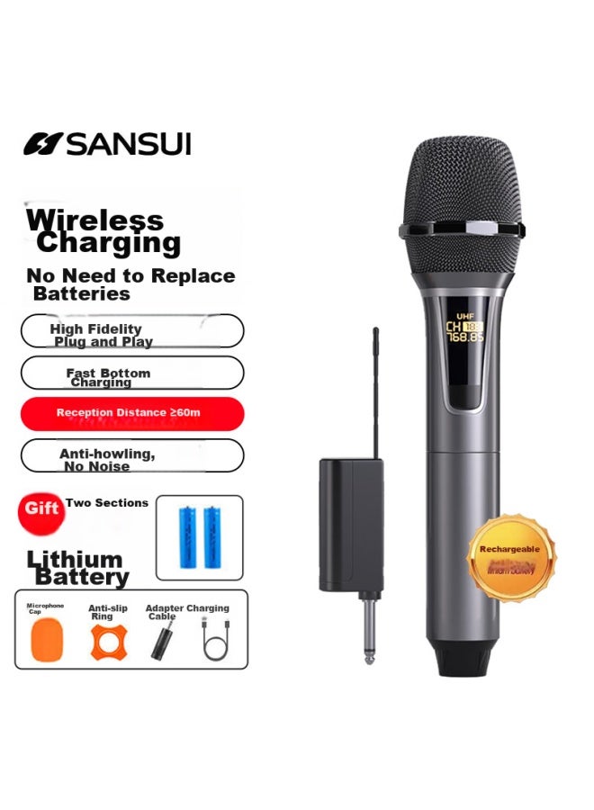 Sansui U6 Wireless Microphone Receiver For Home Ktv, Meetings, Singing, Online Education, Lectures, Karaoke, Outdoor Sound Amplification, Metal Model - Image 1