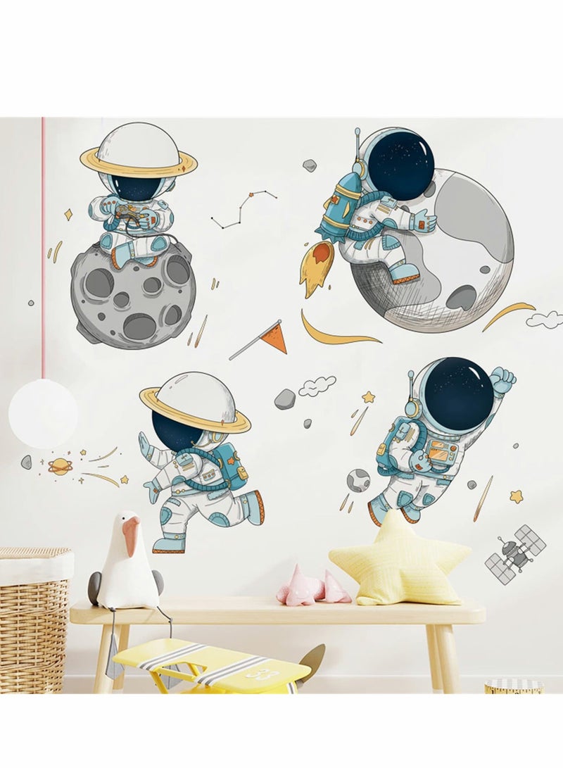 Y&D Astronaut Wall Stickers, Outer Space Stars Decals, DIY Removable Large Art Decoration, Peel and Stick, for Kids Baby Boys Girls Playroom Bedroom Decor  - Image 3