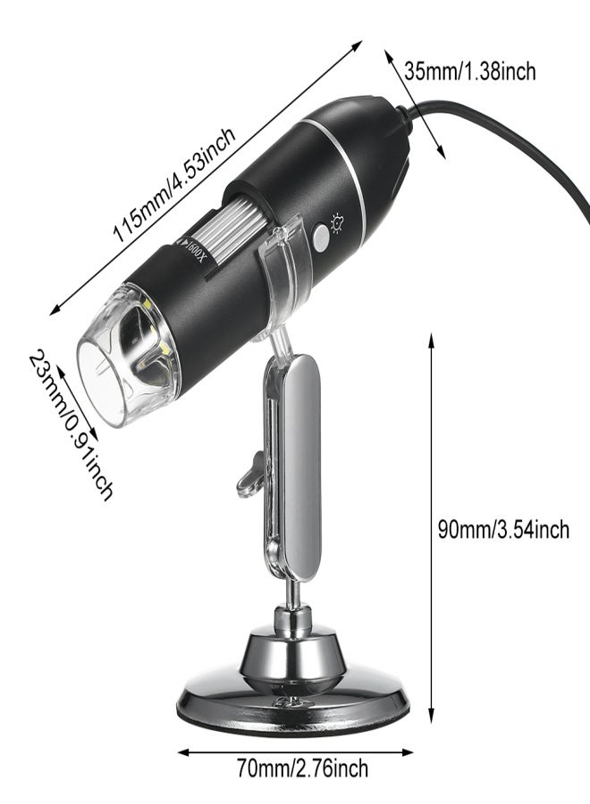 321P 1000X for IOS and Android 2 in 1 HD Digital Microscope Hand-Held Portable Microscope New 2 Million Digital Microscope with Metal Stand - Image 2