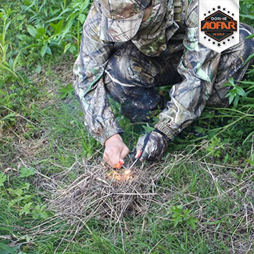AOFAR Fire Starter AF-381 Plus Fire Steel 5-in-1 for Camping, Hiking, Hunting, Backpacking, Boating, Outdoor Magnesium Survival Rod with Fire Paracord, Compass and Whistle, Waterproof (2-Pack)… - Image 5