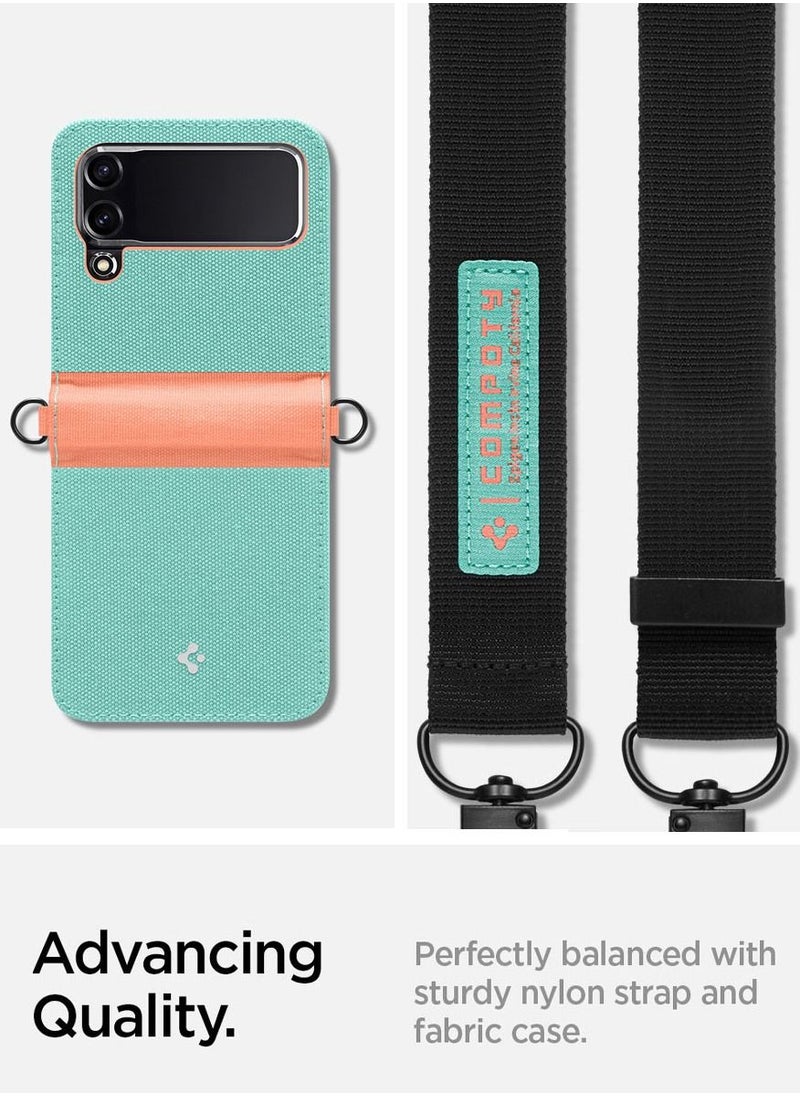 Spigen - Compoty Samsung Galaxy Z Flip 4 Case Cover with Strap - Cotton Candy - Image 1