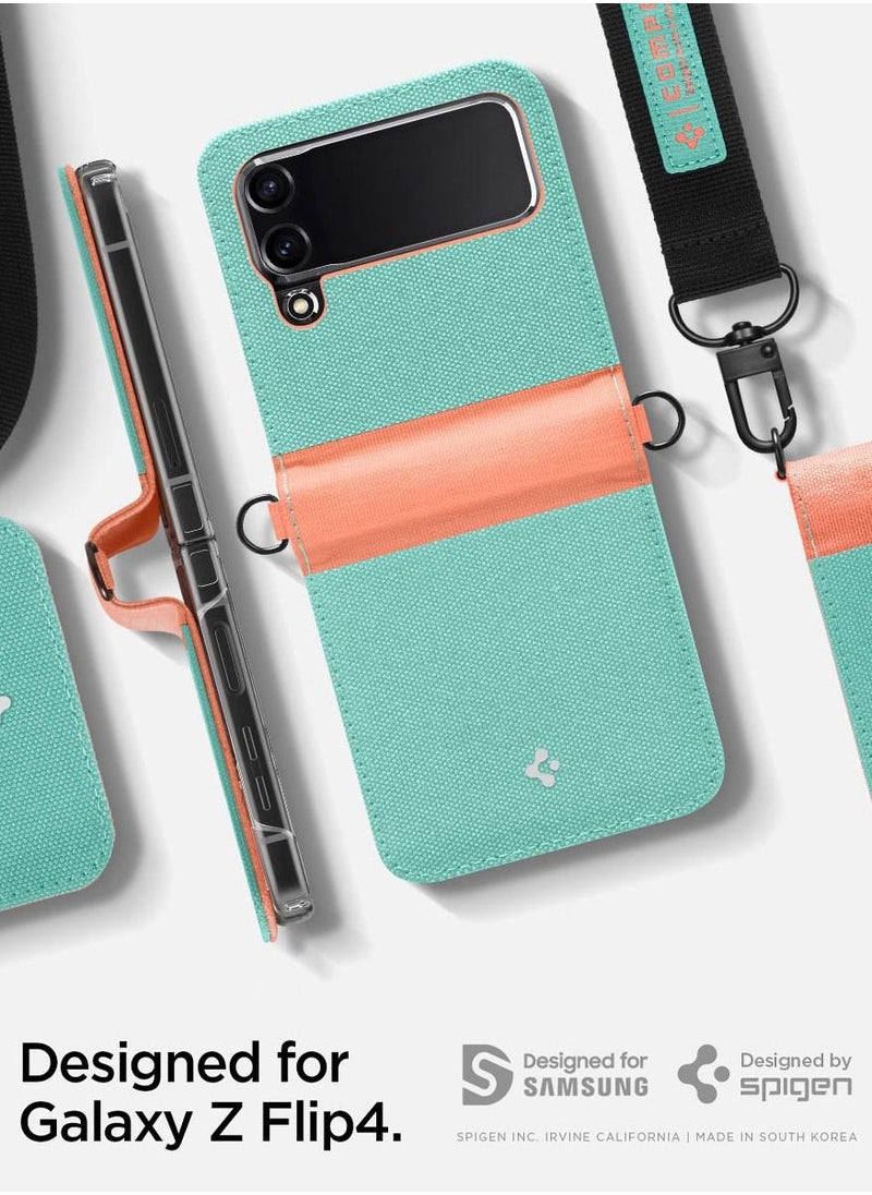 Spigen - Compoty Samsung Galaxy Z Flip 4 Case Cover with Strap - Cotton Candy - Image 1