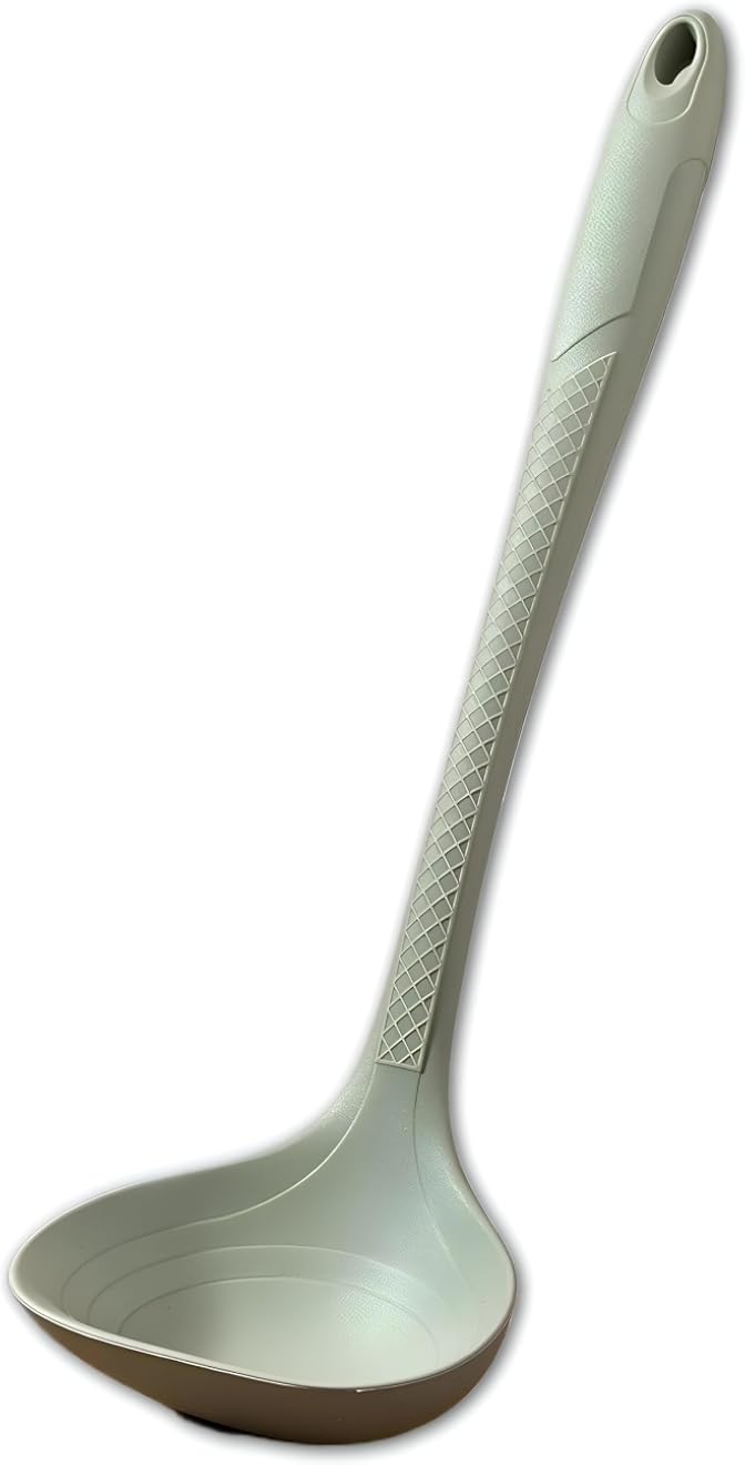 Kitchenware - Silicone soup serving spoon designed for multiple functions, handling hot broths, juices, oils and sauces, measurement indicators simplify accurate cooking portions daily multicolors