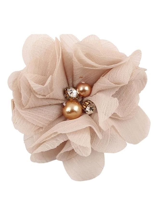 NIBEMINENT Pack Of 9 Hair Clips With Hand-Sewn Beads Flower Yellow/Grey/Brown 6centimeter - Image 3